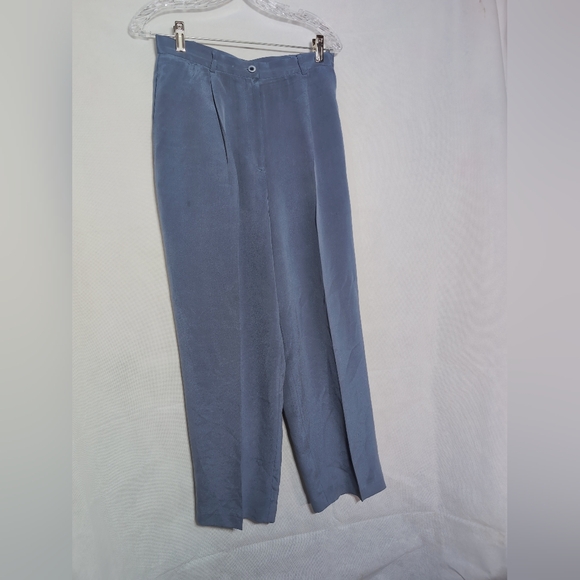 Y2K Silk Charter Club Sz 8P Women's Blue Suit - Picture 4 of 8